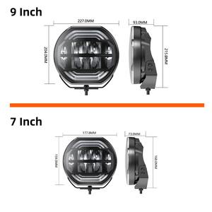 Faro da Lavoro a <span class=keywords><strong>LED</strong></span> Ausiliario 9/7 Pollici Bicolore DRL Ambra Emark 12V 24V per Veicoli Fuoristrada 4x4 Camion ATV - Product Image 4