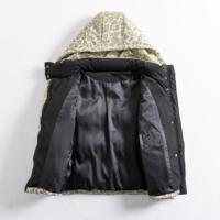 Veste d'hiver personnalisée par le fabricant, nouvelle veste courte en duvet à imprimé léopard européen pour femmes, veste en duvet épaisse