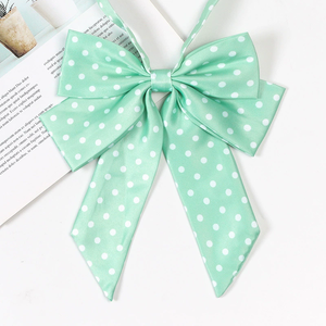 Nœud papillon tendance à pois en tissu vert, rose et bleu marine, faible MOQ, articles cadeaux souvenirs, accessoires pour filles, nœud pour chemise d'<span class=keywords><strong>uniforme</strong></span>, nœud pour maillot de bain - Product Image 6