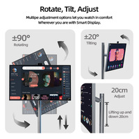 Televisor Inteligente Portátil con Pantalla LED HD de 27 Pulgadas, Android 15, 6+128 GB, Monitor Táctil Gris, Batería, Soporte Blanco, Electrónica