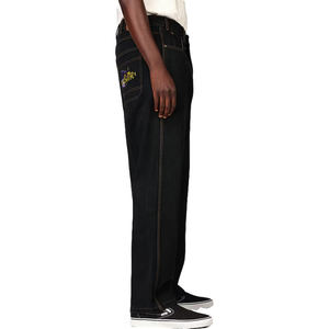 Jeans de Hombre Bordados con Logotipo Personalizado al por Mayor, Jeans Holgados de Alta Calidad, Jeans Negros de Estilo Urbano Hip Hop para Hombre - Product Image 3