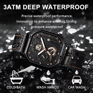Drioshipping Luxury Casual <b>Men's</b> <b>Watch</b> Fashion Sports Chronograph Leather <b>Watches</b> <b>Waterproof</b> Luminous <b>Men</b> Wristwatch Gi - Product Image 5
