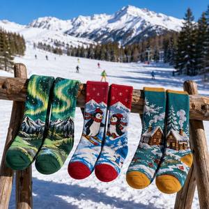 <span class=keywords><strong>Chaussettes</strong></span> de <span class=keywords><strong>ski</strong></span> pour enfants en gros, <span class=keywords><strong>chaussettes</strong></span> d'hiver chaudes en laine épaisse, <span class=keywords><strong>chaussettes</strong></span> de <span class=keywords><strong>ski</strong></span> d'extérieur pour enfants, logo personnalisé - Product Image 4