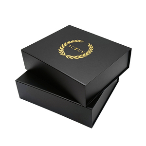 Emballage de boîte cadeau magnétique de luxe recyclable pliable en papier de carton rigide avec logo personnalisé boîtes à vêtements noir rose - Product Image 2