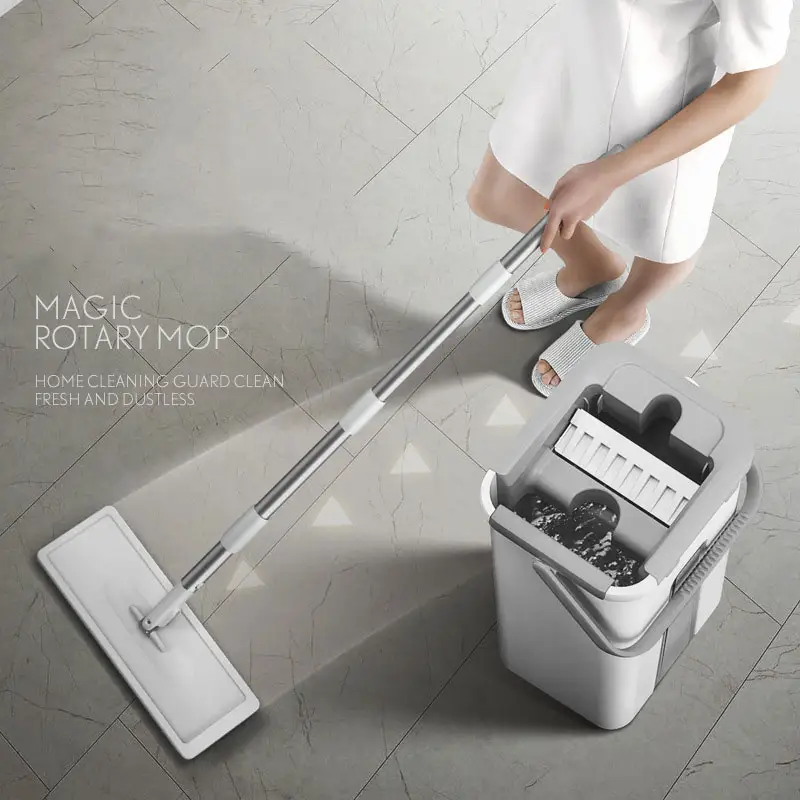 Huishoudelijke Floor Cleaning Plastic Rotatie Ronde Emmer Met Mop