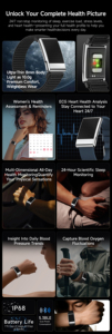 Reloj Inteligente NX W39 con Sensor ECG de 500Hz, Pantalla de Salud, Función de Contestar Llamadas, Alarma, Correa de Silicona, IP67, Compatible con Android - Product Image 5