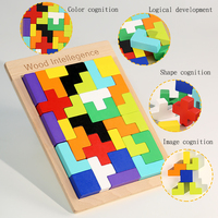 Bébé début éducatif créatif puzzle jouets en bois enfants éducatifs 3D hêtre bois russe bloc puzzle bloc jouets
