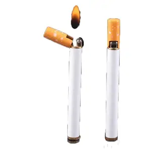 Зажигалка в форме сигареты, заправка пламени, зажигалка для курения, Бутановая газовая зажигалка для сигарет