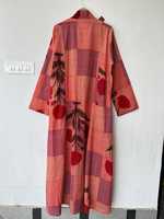 Robe longue en nylon imprimé numérique, tunique en gaze indienne, robe maxi florale faite à la main, tenue d'été ethnique bohème pour femme, naturelle
