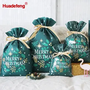 Event Party Supplies Promotion Green Color PLA Non Woven Christmas Gift Packing Bag