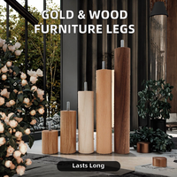 Pieds de meubles en bois et en métal au design contemporain de haute qualité pour salle à manger Table en or canapé meuble TV pieds d'armoire latéraux de chambre