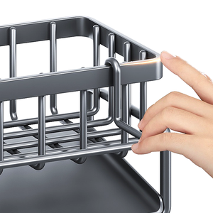 Organizzatore per Spugne da <span class=keywords><strong>Cucina</strong></span> con <span class=keywords><strong>Design</strong></span> Traforato, Portaoggetti per Lavello con Vassoio di Drenaggio - Product Image 6