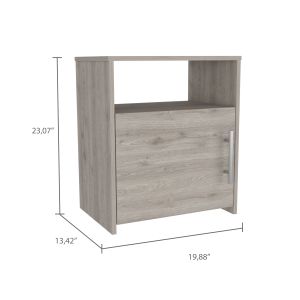 Florian DB 1 estante mesita de noche gris claro madera maciza diseño moderno de lujo para dormitorio o sala de estar muebles para el hogar - Product Image 5