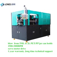 Máquina Sopladora Automática LS-A2 para Fabricación de Tarros y Latas PET con Bomba de Motor, Capacidad de 10ml-2L, Alta Productividad