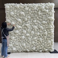 Trendy bruiloft podium bloemenwand achtergrondontwerp kunstmatige zijden bloemenwand