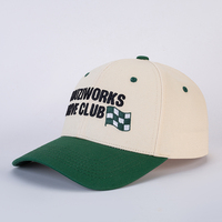Casquette de baseball classique unisexe en coton 100% à deux tons, personnalisée RD BA 0690, avec drapeau brodé, 6 panneaux, pour le golf
