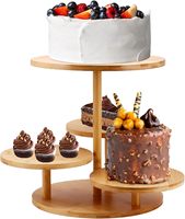 Présentoir à gâteaux en bambou à 4 niveaux personnalisé, ensemble de table à dessert en bois avec tour à cupcakes pour buffet, gâteaux de mariage, rehausseurs alimentaires