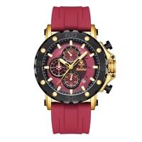 Montre chronographe sport pour homme avec calendrier - Bracelet en silicone et boîtier en alliage, montre analogique étanche pour un usage quotidien