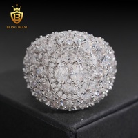 Bagues en argent 925 pour hommes, style hip-hop, serties de moissanite, bijoux de mode en gros, haute qualité, test de diamant réussi