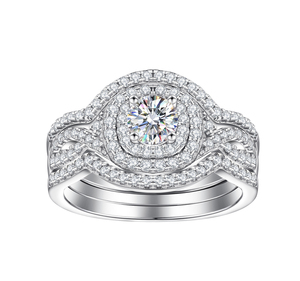Fine Jewelry 0.5CT Oval Cut Moissanite Platinum Plated 925 <b>Sterling</b> <b>Silver</b> Prong <b>Set</b> Luxury Bridal Wedding Eternity <b>Ring</b> <b>Rings</b> - Product Image 1