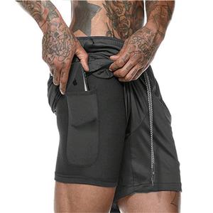 Shorts Deportivos 2 en 1 de Nailon para Hombre, Cintura Media, Casuales, con Logotipo Personalizado, para Gimnasio, Entrenamiento, Deportes, Correr - Product Image 1
