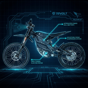 Motocicleta Eléctrica Todoterreno de 72V 40Ah con Batería de Litio, 59 MPH de Alta Velocidad, 16KW, Doble Propósito, con Neumáticos de 19/18 Pulgadas - Product Image 1