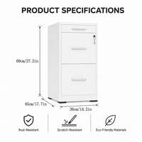 Archivador de Acero con 4 Cajones, Gabinete Metálico con Cerradura para Almacenamiento de Documentos de Oficina