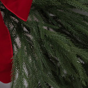 Handmade Norfolk Pine <b>Plastic</b> Christmas Wreath with Soft Material Feeling Pine Needles - Product Image 6