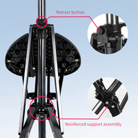 NK27- # I1 #   Canne pour personnes âgées avec lumière et siège, réglable automatiquement en hauteur, support triangulaire amélioré, ouverture rapide par bascule
