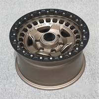 Jantes en alliage tout-terrain simulées Beadlock de 17 pouces 9J 6x139.7 Bronze Noir pour Toyota Hilux Ford Ranger Jeep 4x4 DX021