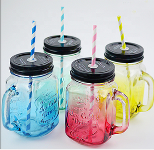 Drinken Glaswerk Glas Mason Cup Met Handvat Vierkante Ronde Vorm Jar Maatbekers Voor Koude Brouwsel Koffie - Product Image 3