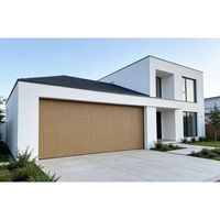 Porte de garage sectionnelle à usage mixte, style ferme, avec verre trempé et cadre en aluminium antivol, pour le développement immobilier