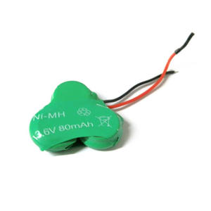 Batterie bouton rechargeable NiMH 1.2V 2.4V 3.6V 4.8V 6V 7.2V 8.4V 9.6V 10.8V 12V 80mAh 80H Ni-MH Piles bouton - Product Image 3