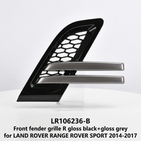 LR106236-B Grille de pare-chocs avant ABS de qualité supérieure Noir brillant/gris pour LAND ROVER RANGE ROVER SPORT 2014-2017 Garantie 1 an