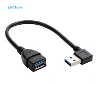 Cable de Extensión USB 3.0 de 90 Grados, Macho a Hembra, Núcleo de Cobre, Transmisión de Datos de Alta Velocidad para Computadora