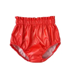 Baby Girls Clothes Red Leather Briefs Girls Costume Summer children Clothing Boutique