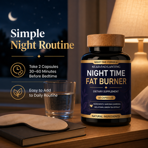 Complément Brûleur de Graisse Nocturne pour Adultes – Routine du Soir avec Mélatonine, Thé Vert et Garcinia Cambogia – 60 Capsules - Product Image 3