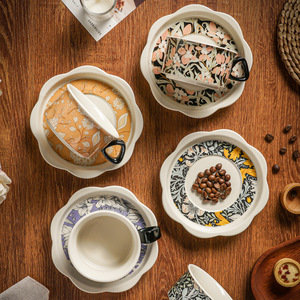 Vintage Floral Ceramic <b>Coffee</b> Cup and Saucer <b>Set</b> Luxury Ins Style <b>Tea</b> Cup <b>Set</b> - Product Image 2