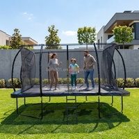 Trampoline rectangulaire Zoshine 10x14 pieds avec filet de protection incurvé, approuvé ASTM, grand trampoline d'extérieur pour enfants