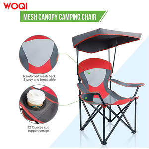Silla de camping plegable Woqi con toldo, tela Oxford roja, para jardín, senderismo, viajes, capacidad de 350 libras. - Product Image 5