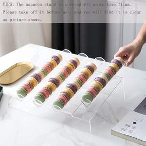 Modern akrilik Macaroon teşhir tepsisi 6 yuvaları Macaroon bisküvi standı için bağlantısız Premium vitrin rafı için hafif - Product Image 4