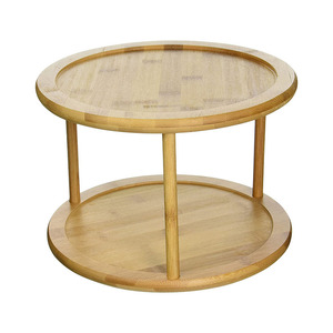 Organisateur de <span class=keywords><strong>cuisine</strong></span> multifonction à 2 niveaux en bambou, plateau tournant à 360°, support de rangement pour épices - Product Image 4