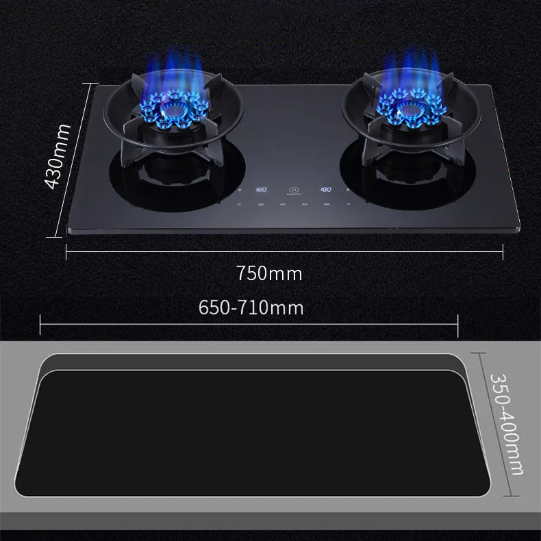 Fensons Wholesale low MOQ energy saving table embedded dual-purpose timing gas stove household natural gas liquefied gas stove