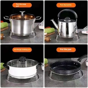 Support à casseroles moderne en acier inoxydable épaissi à un étage Isolation thermique à la vapeur multifonctionnelle Caractéristiques Nouveaux crochets universels - Product Image 3