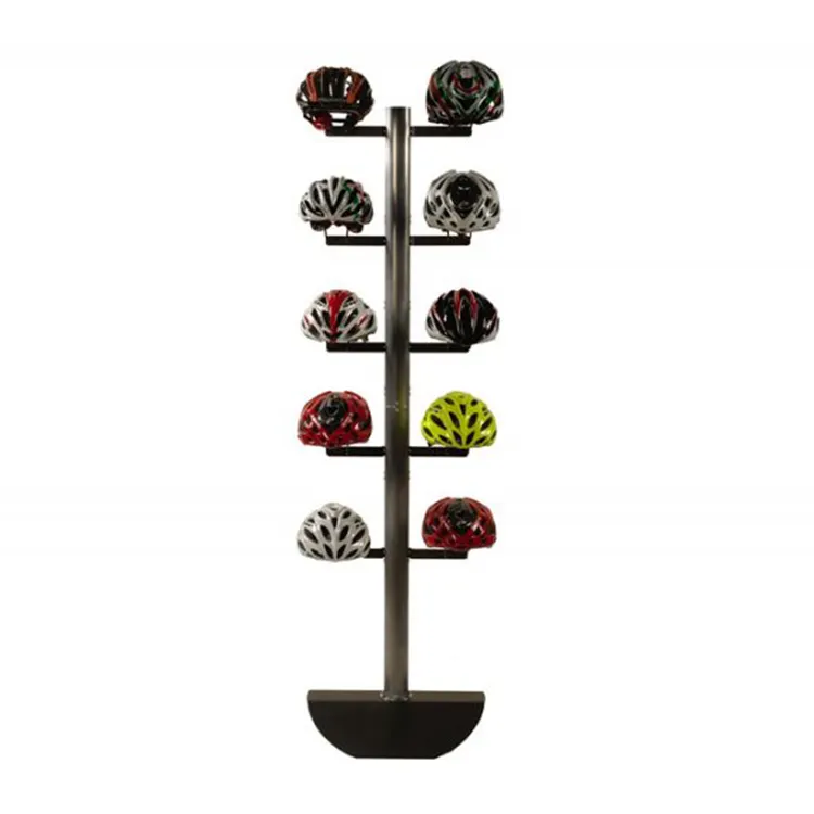 झा-मैक् घूर्णन टोपी प्रदर्शन रैक आसान स्थापना उच्च गुणवत्ता मंजिल खड़े 10 धातु मोटरसाइकिल हेलमेट खड़े हो जाओ