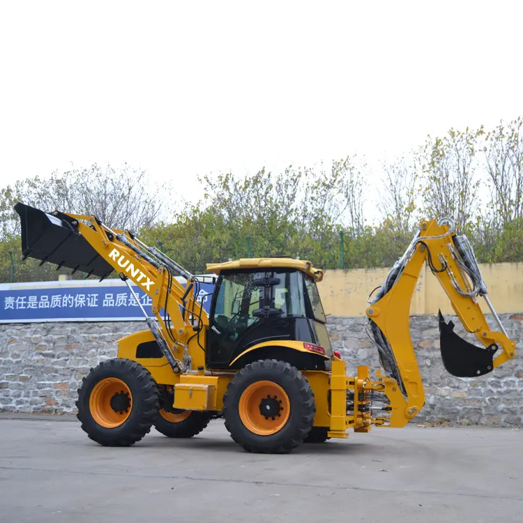 Runtx Russia Hot Selling Small Backhoe Loader Compact 2.5 Ton Vierwielige Stuurlaadmachine Met Telescopische Giek