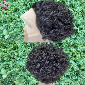 FH 13x4 Perruques Pixie Lace transparentes pré-plumées Perruque Pixie Lace Front Pixie avec petit nœud d'<span class=keywords><strong>oreille</strong></span> à <span class=keywords><strong>oreille</strong></span> Perruques <span class=keywords><strong>de</strong></span> cheveux humains coupe Pixie - Product Image 2