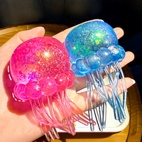 Jouets promotionnels Méduse en maltose, jouets sensoriels anti-stress à paillettes à remontée lente pour enfants, balles à presser sensorielles