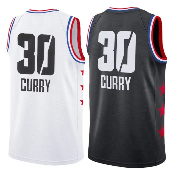 Divise da basket ricamate da uomo di alta qualità 2019 #30 maglia da basket Stephen Curry