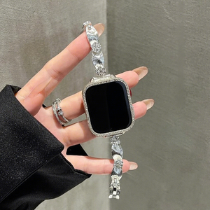 Montre-bracelet haut de gamme pour femme, bracelet diamanté de luxe léger, compatible avec Apple <span class=keywords><strong>Watch</strong></span> Series 8/9/10, respirant - Product Image 3